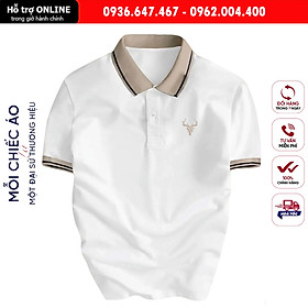 Áo Polo Nam Có Cổ In Logo Sừng Hươu Vải Cá Sấu Cotton Co Giãn 4 Chiều Cực Kỳ Sang Trọng