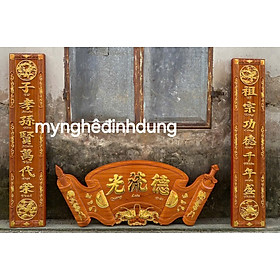 Mua Bộ hoành phi câu đối bằng gỗ hương sơn pu giả cổ đẹp long lanh