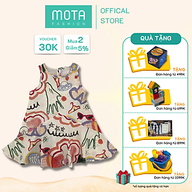[A114 - Mota Fashion] Váy hè hoạ tiết xinh xắn đủ size cho bé gái từ 15-32kg Mota Fashion - Hàng chính hãng