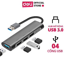 HUB 4 Cổng USB 3.0 Tốc Độ Cao AOKA by Deli Cổng Chia USB mở rộng kết nối chuyển đổi cho laptop táo Laptop PC hàng chính hãng