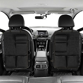 Multi-Functional Cars Backseat Organizer Storage Bag Adjustable Straps Interior Backseat Protector Fit for Travel Mobile Phones Magazines