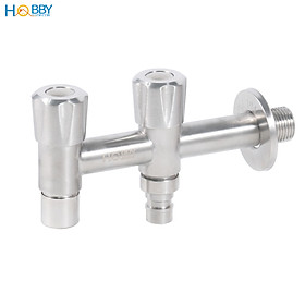 Vòi nước 2 đầu xả đa năng inox 304 Hobby home decor VIN4 ren 21