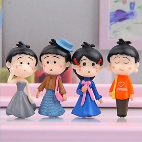 Combo 04 mô hình bé Maruko cho các bạn trang trí tiểu cảnh, terrarium, DIY