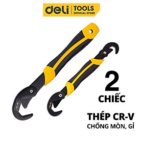 Mua  Bộ 2 Chiếc  Cờ Lê Deli Đa Năng Cao Cấp - Thiết Kế Hình Răng Khóa Chặt Dễ Dàng Thao Tác - Mạ Đen Chống Mòn  Gỉ DL932-2A