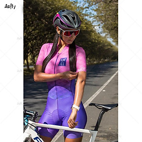 Kafitt Hồng Tím Quần Áo Cặp Đôi Đi Xe Đạp Ba Môn Phối Hợp Phù Hợp Với Đi Xe Đạp Skinsuit Maillot Ropa Ciclismo Xe Đạp Áo Đi Xe Đạp Jumpsuit Color: women Size: XXL