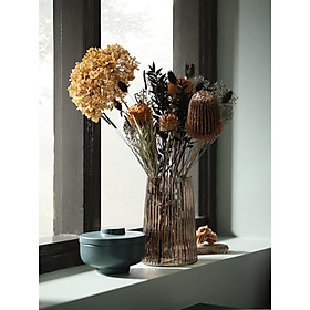 Lọ hoa JYSK Roy thủy tinh nâu DK13xC20cm