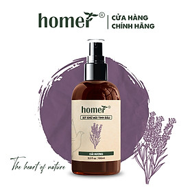 Tinh Dầu Oải Hương Homer 100ML - Tinh Dầu Lavender Thiên Nhiên Nhập Khẩu Nguyên Chất Giúp Giảm Stress, Khử Khuẩn và Xua Đuổi Côn Trùng, Sử Dụng Hiệu Quả với Máy Xông Tinh Dầu