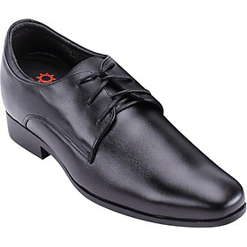 Giày Nam Tăng Chiều Cao Cột Dây Huy Hoàng HT7718 - Đen