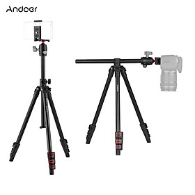 Andoer Q160H Portable Camera Tripod Horizontal Mount Professional Travel Tripod with 360° Panoramic Ball Head Universal