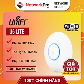 Mua Bộ Phát WiFi UniFi U6 Lite - Tốc Độ 1.5Gbps  Chịu Tải 300 User (Không kèm nguồn)