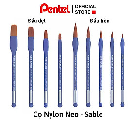 Hình ảnh Cọ Vẽ Nylon Neo Sable| Cọ Vẽ Pentel Đầu Dẹt, Đầu Tròn| Cọ Vẽ Lâu Trôi Và Dễ Làm Sạch