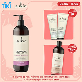 Sữa Dưỡng Thể Hương Cam Bergamot Và Hoắc Hương Sukin Hydrating Body Lotion Bergamot & Patchouli 500ml