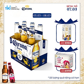 Lốc 6 Chai Bia Corona Extra (355ml x6 Chai)