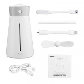 Mua Máy tạo ẩm Baseus Usb 5V hai chế dội phun sương   tích hợp quạt mini  đèn ngủ đa năng ( 380ml) - Hàng chính hãng