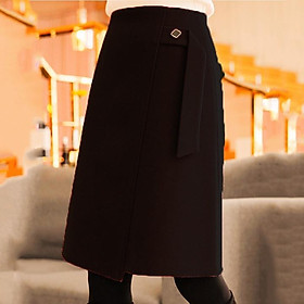 Chân váy công sở New Design dáng  A dài qua gối vải kaki thun co giãn