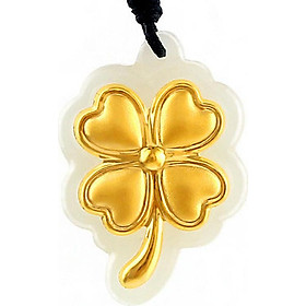 Mặt dây Phỉ thúy dát vàng 24K Cỏ Bốn Lá Ancarat