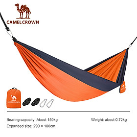 Camel Võng Ngoài Trời Võng Xích Đu Du Lịch Cắm Trại Ngoài Trời Chống Lật Tải Trọng Cao - 290180cm - OrangeNavy blue