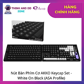 Nút Bàn Phím Cơ AKKO Keycap Set - White On Black (ASA Profile) - Hàng Chính Hãng