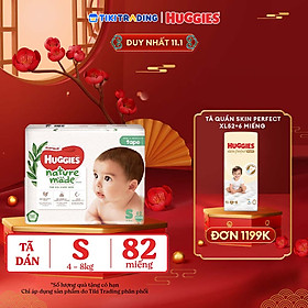 Tã Dán Siêu Cao Cấp Huggies Platinum Naturemade S82 (82 Miếng)