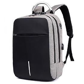 Balo laptop thời trang nam nữ, balo học sinh đi học siêu nhẹ chống nước, có mã khóa và cổng sạc USB, balo giặt được máy giặt