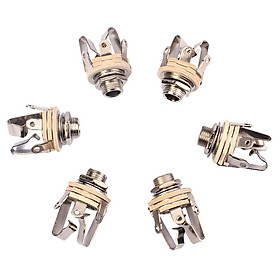 Pack of 6 Stereo Electric Guitar Jack 1/4