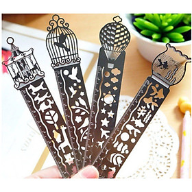 Hình ảnh Bookmark Đánh Dấu Sách Tích Hợp Thước Kẻ Kim Loại Cao Cấp - Giao Mẫu Ngẫu Nhiên