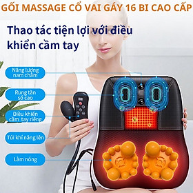 Gối Massage Cổ Vai Gáy, Máy Massage Hồng Ngoại 20 Bi Giảm Nhức Mỏi Toàn Thân Công Nghệ Nhật Bản Cao Cấp