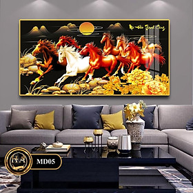 Tranh Treo Tường Tráng Gương Mã Đáo Thành Công. Thuận Buồm Xuôi Gió Cao Cấp Treo Phòng Khách , Phòng làm Việc, Tặng Kèm Đinh Treo Không Cần Khoan Tường H1