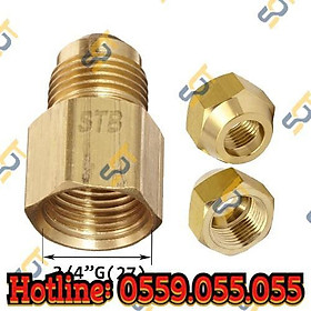Mua Thẳng ren trong 1/2 (21)  1 đầu côn lồi( 6mm 8mm 10mm) (Brass Flare Fitting Female Connector)