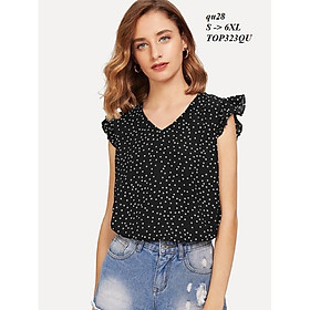 TOP244 ÁO KIỂU CHẤM BI NGẮN TAY S - 6XL