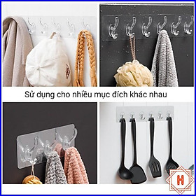 Thanh Treo Đồ Dán Tường 6 Móc Liền Mạch Trong Suốt Siêu Chắc Chắn