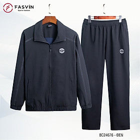 Bộ Quần Áo Gió Nam Thể Thao Fasvin BC25676.HN Chất Vải Gió Chun 02 Lớp Lót Vải Thun Mềm Mại Ấm Áp