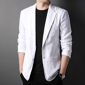 Áo vest blazer Linen nam công sở, form chuẩn đẹp, chất vải linen tự nhiên mềm thời trang trẻ Đũi Việt