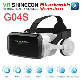 Hàng Chính Hãng - Kính Thực Tế Ảo VR Shinecon G04BS Model 2021 Tai Nghe Kết Nối Bluetooth Hỗ Trợ Điện Thoại 6.5 Inches