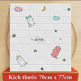 Bộ 10 Tấm Xốp Dán Tường Hoạt Hình Cho Trẻ Em Dễ Thương, Nhiều Hoạt Tiết Cute, Dày Dặn Chống Va Đập - MÈO Ú