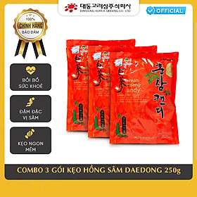 Hình ảnh Combo 3 gói Kẹo Hồng Sâm 250gram Daedong Korea Ginseng