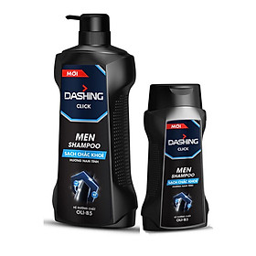 Combo 2 Chai Dầu Gội Cho Tóc Sạch Chắc Khỏe Dành Cho Nam Giới Dashing Click Men Shampoo 180g+650g+Tặng kèm 10 gói dầu gội