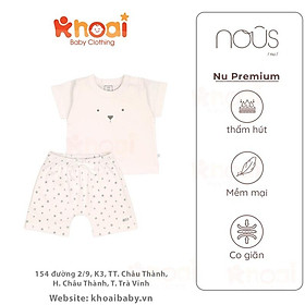 Set áo và quần short Nous trắng hình sao nhí - Chất liệu Nu Petit 95% cotton thiên nhiên