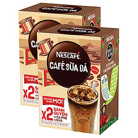 Combo 2 Hộp Cà Phê Sữa NESCAFÉ Cà Phê Sữa Đá (Hộp 10 Gói x 24g)