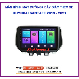 Bộ Màn hình android 9inch+ mặt dưỡng và dây giắc theo xe HUYNDAI SANTAFE 2019-2021, Đầu DVD Android Cho Ô Tô