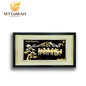 Tranh ngựa mã đáo thành công dát vàng MT Gold Art- Hàng chính hãng, trang trí nhà cửa, quà tặng sếp, đối tác, khách hàng.