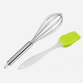 Mua Bộ SP Cây Đánh Trứng Inox và Cọ Quét Bột Dầu Mỡ Silicon Màu ngẫu nhiên  Tặng Dây Cột Tóc Hoa Mặt Trời Ngẫu Nhiên 