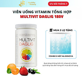 Viên bổ sung vitamin tổng hợp và khoáng chất Multivit Daglig hỗ trợ tăng cường sức đề kháng lọ 180 viên