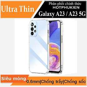 Ốp lưng silicon dẻo trong suốt mỏng 0.6mm cho Samsung Galaxy A23 / A23 5G hiệu Ultra Thin độ trong tuyệt đối chống trầy xước - Hàng nhập khẩu