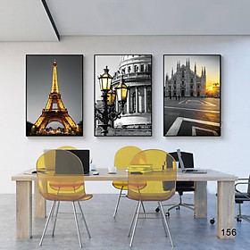 Bộ 3 tranh canvas Paris