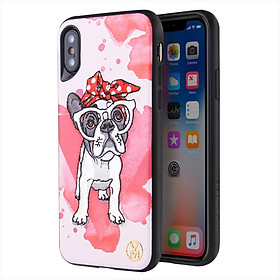 Ốp lưng iPhone X hiệu VIVA Perro Bow - Hồng Trắng - Hàng nhập khẩu