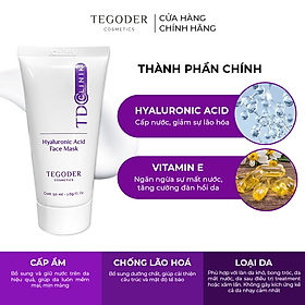 Mặt nạ Hyaluronic Acid cấp ẩm sâu, phục hồi da Tegoder Hyaluronic Acid face mask 50 ml mã 1081