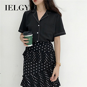 Áo Sơ Mi Nữ Tay Ngắn Kiểu Dáng Retro Đơn Giản Dễ Phối