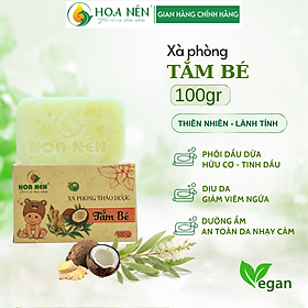 Xà phòng thảo dược Tắm Bé từ phôi dầu dừa hữu cơ và tinh dầu tràm - Hoa Nén 100gr