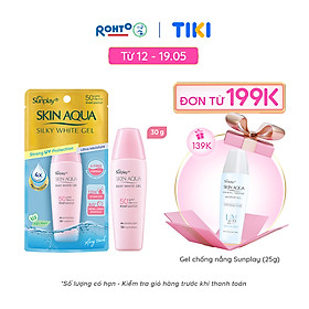 Kem chống nắng Skin Aqua dưỡng trắng & dưỡng ẩm, dùng hàng ngày dạng gel Sunplay Skin Aqua Silky White Gel Eco Việt Nam SPF 50, PA++++ 30g